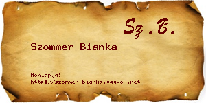 Szommer Bianka névjegykártya